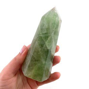 Polished Green Flourite Crystal Point Tower